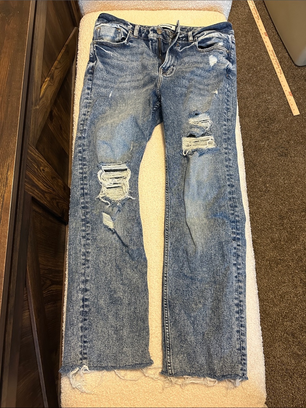 Vigoss Light Blue Crop Straight Denim Jeans